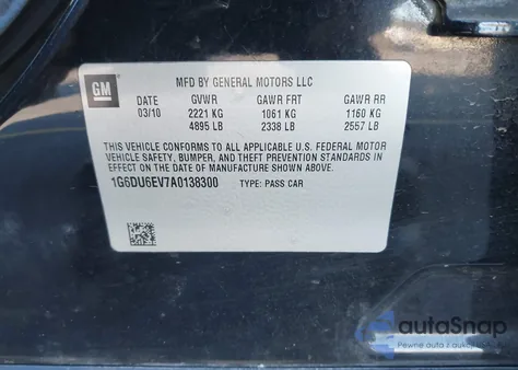 2010 Cadillac Sts Luxury Sport из США, поврежденный, VIN 1G6DU6EV7A0138300